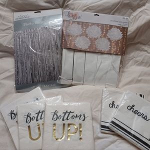 Party, Anniversary, or Celebration pack. Colors are silver, white, black & gold.